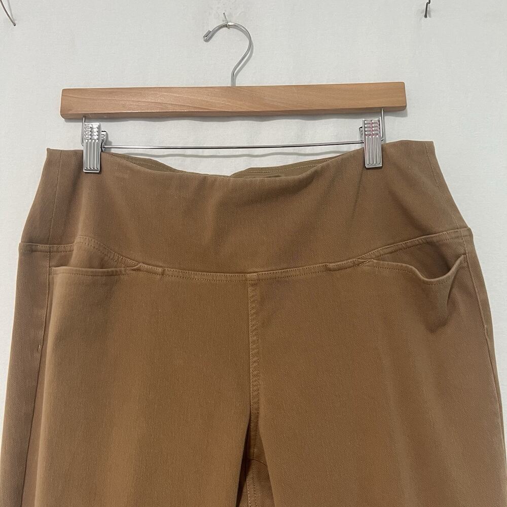 J. Jill Wearever Collection Pants Medium Slimming Tan Beige Straight Leg Pockets - Picture 2 of 11